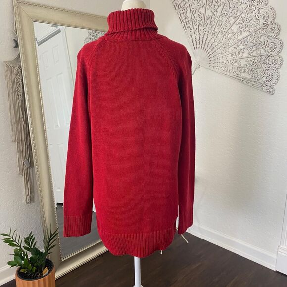 Coldwater Creek Vintage Red White Classic Snowflake Knitted Knit Sweater L - Picture 2 of 8